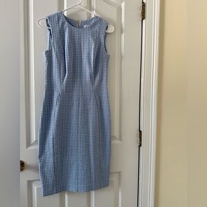 Calvin Klein Blue Gingham Midi Dress
